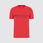 T-Shirt  με logo Armani Exchange Κόκκινο