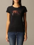 T-Shirt με Παγιέτα Slim Fit Armani Exchange Μαύρο